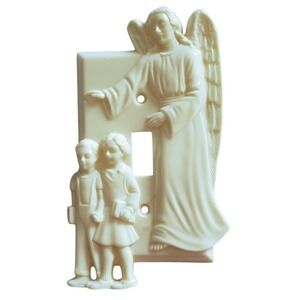 Hartland Plastics Guardian Angel Children Light Switch Plate Cover VTG Religious